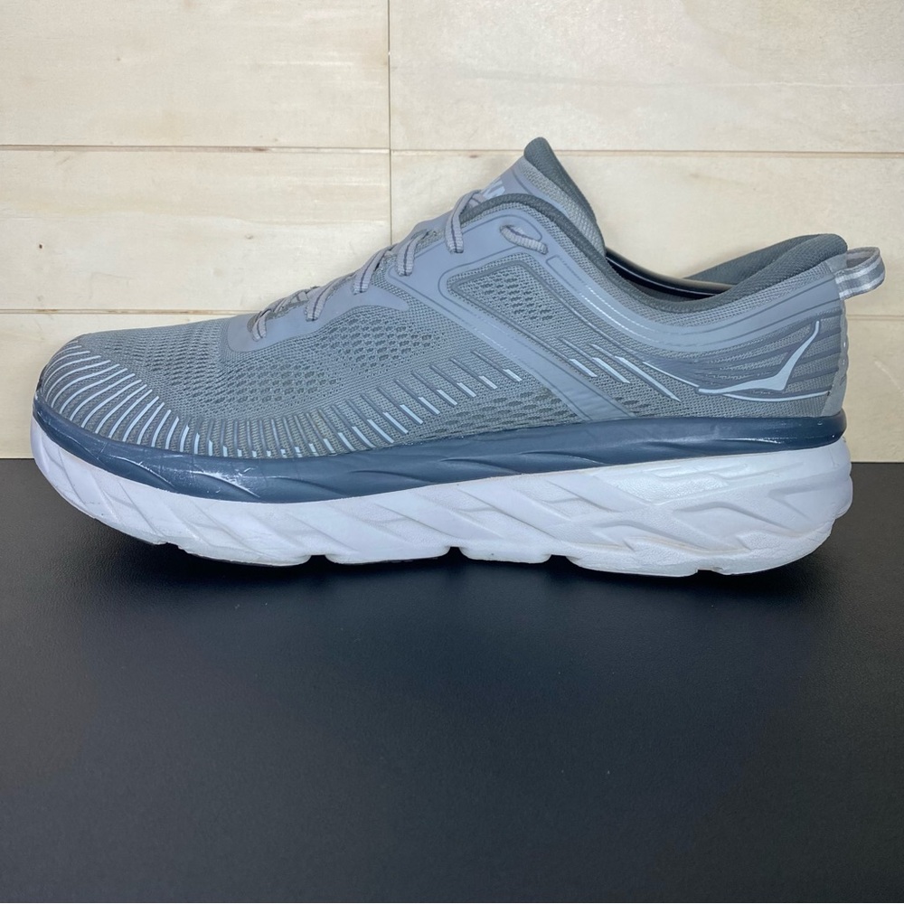 Hoka Bondi 7 Grey Men's Size 11 Running Shoes Sneakers 1110518 WDDS - Picture 2 of 11